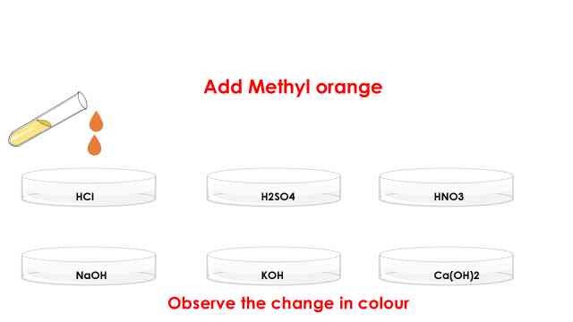 test with methyl orange in activity 2.1 class 10 science